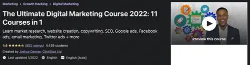 Лучшие курсы по маркетингу на Udemy The Ultimate Course Digital Marketing