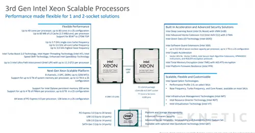 Geeknetic До 40 ядер, повышение IPC на 20 % и встроенное ускорение искусственного интеллекта на новом 10-нм процессоре Intel Xeon Scalable 5 3-го поколения