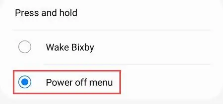 Выберите Меню отключения питания