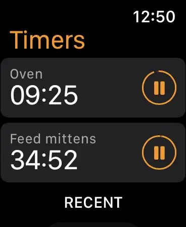 Несколько таймеров, работающих на watchOS 8