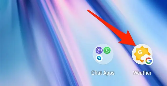 Приложение Google Weather на главном экране Android