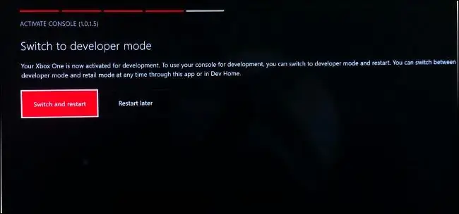 Переключиться в режим разработчика на Xbox