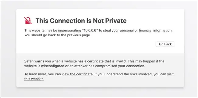 Игнорировать ошибку безопасного подключения Xbox Web Access