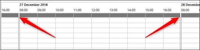часы встречи показывают с 8:00 до 17:00 по умолчанию