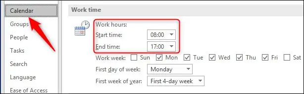 изменить рабочее время в File