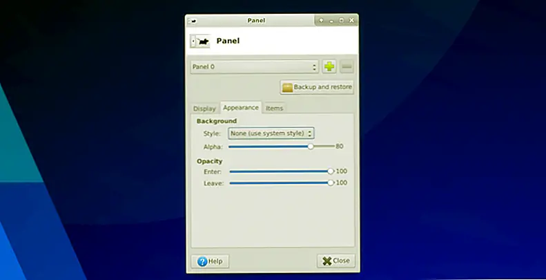 Под внешний вид можно настроить такие вещи, как «непрозрачность» и «стиль».