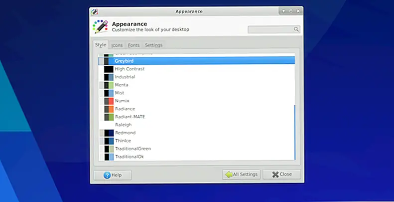 В появившейся панели запуска введите «xfce4-settings-manager» и нажмите кнопку запуска. Это откроет область настроек XFCE4. Отсюда, нажмите на «Внешний вид».