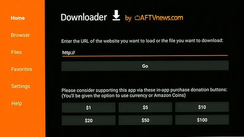 Если вы не заинтересованы в использовании adbLink для установки CKay TV, возможно, более простой и простой вариант - попробовать приложение Downloader. Это удобное бесплатное программное обеспечение устанавливается непосредственно на вашу Fire Stick и может использоваться для захвата удаленных apk-файлов, без использования ПК. Это может быть немного сложнее в использовании, так как вам придется много печатать на громоздком пульте, но в противном случае это один из самых простых способов загрузки контента на ваше устройство Fire.