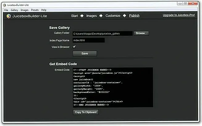 На следующем снимке экрана показана фотогалерея, которую мы создали во время тестирования.