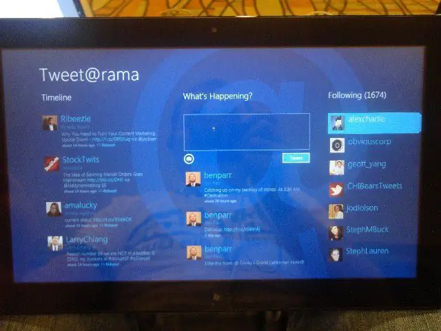 Приложение Microsoft Metro Twitter Tweet @ Rama очень простое в использовании