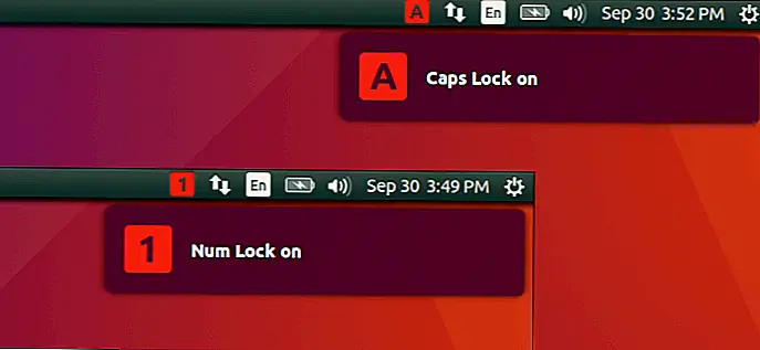 Как получить уведомление, когда в Ubuntu включена блокировка Caps Lock или Num Lock