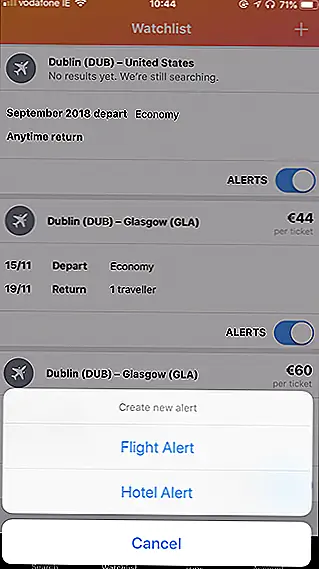 Параметры такие же, как на веб-сайте, хотя по любой причине Flexible называется Lowest Fares.