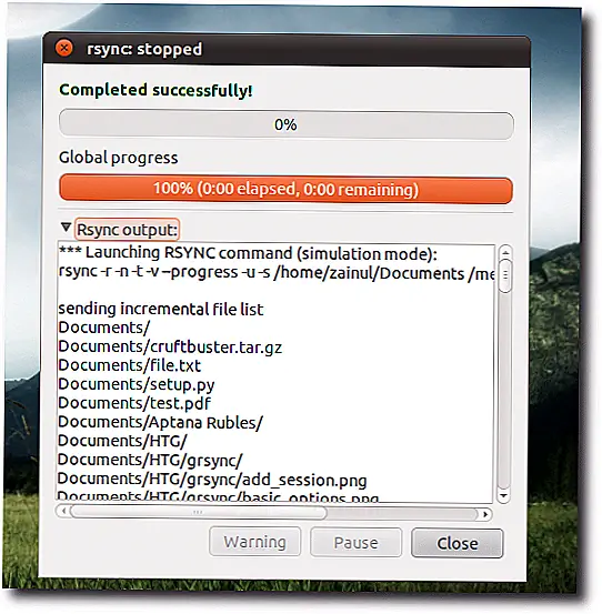 Если вы довольны результатом, нажмите меню выполнения, чтобы сохранить настройки и выполнить резервное копирование.