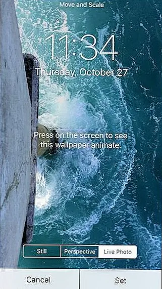 На следующем экране вы спросите, хотите ли вы установить Live Photo как экран блокировки, домашний экран или и то, и другое. Вы можете выбрать любой или все, но для того, чтобы Live Photo функционировала как Live Wallpaper, он должен быть установлен как ваш экран блокировки.
