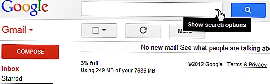 Диалоговое окно параметров поиска предоставляет множество основных операторов поиска Gmail. Но есть некоторые параметры поиска, которые не отображаются в этом диалоговом окне.