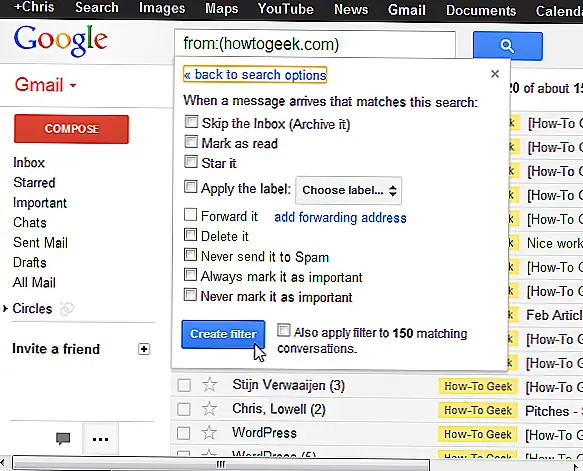 Вы можете управлять своими фильтрами на панели «Фильтры» на странице настроек Gmail.
