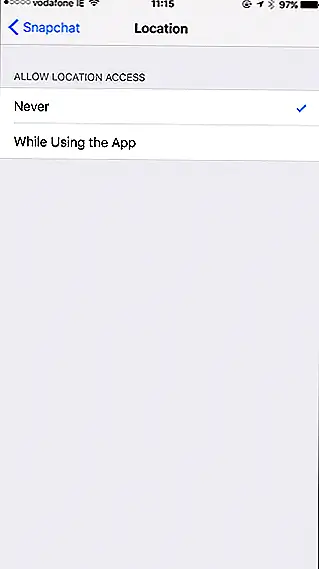 Теперь Snapchat не сможет использовать ваше местоположение.