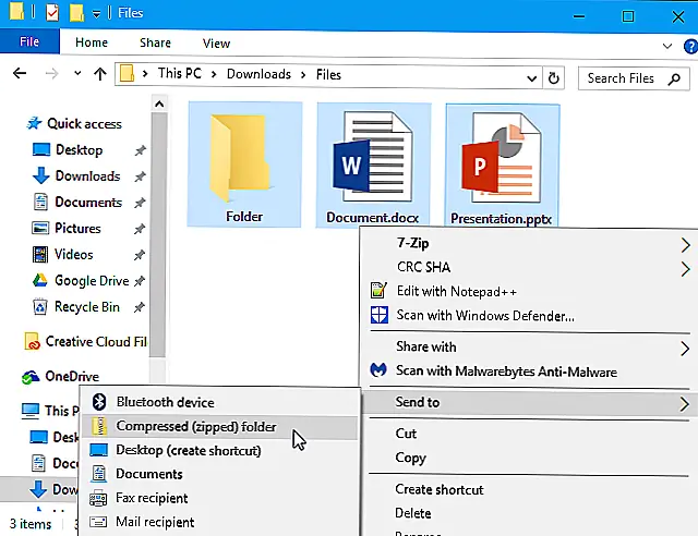Это не стирает исходные файлы. После этого вы получите как исходные файлы, так и ZIP-файл, содержащий копию этих файлов. Хотите добавить больше файлов? Просто перетащите их в ZIP-файл, который вы только что создали.