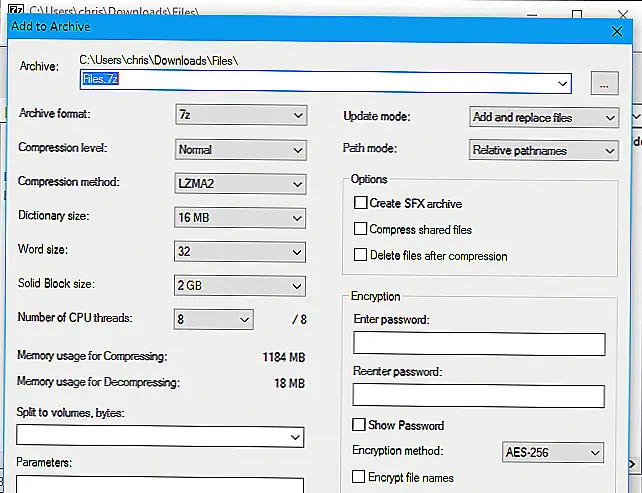 7-Zip на самом деле имеет лучшее сжатие из любой программы архивирования файлов. Выберите свой собственный формат 7z, и вы увидите файлы меньшего размера, чем в других форматах архива.