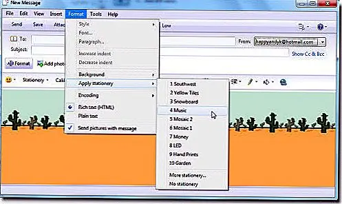 Как использовать канцелярские принадлежности в Windows Live Mail