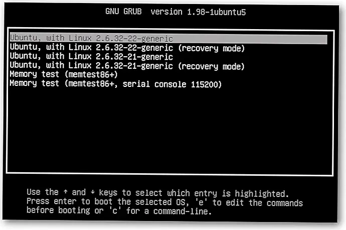 Очистка нового загрузочного меню Ubuntu Grub2