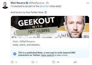 Заметки в Твиттере, бета-версия