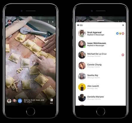 Количество просмотров историй Facebook