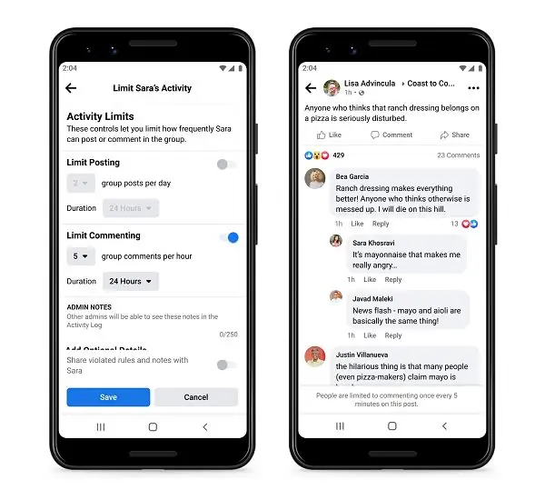 Обновление групп Facebook