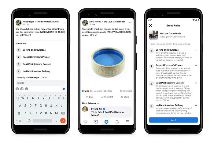Обновление групп Facebook