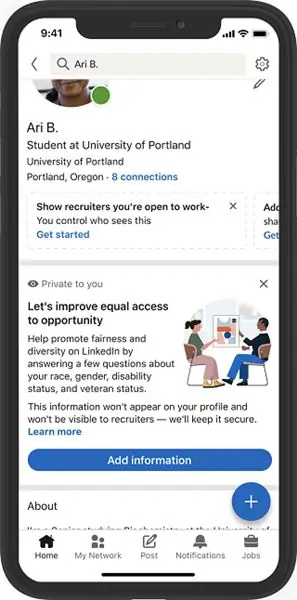 Подсказки LinkedIn