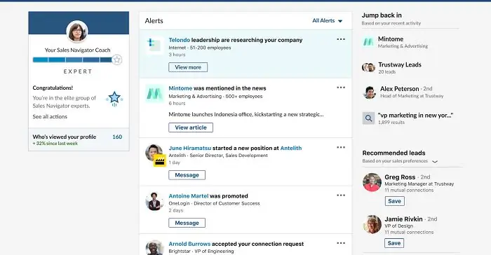LinkedIn добавляет новые оповещения и параметры управления потенциальными клиентами в Sales Navigator
