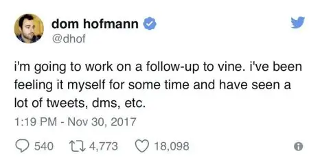 Дом Хофман в твиттере анонсирует V2