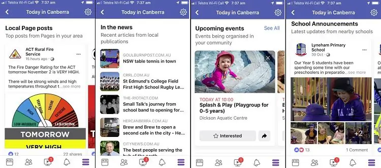 Местные новости Facebook - Канберра