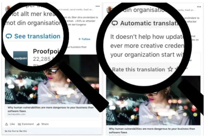 Инструменты перевода сообщений LinkedIn