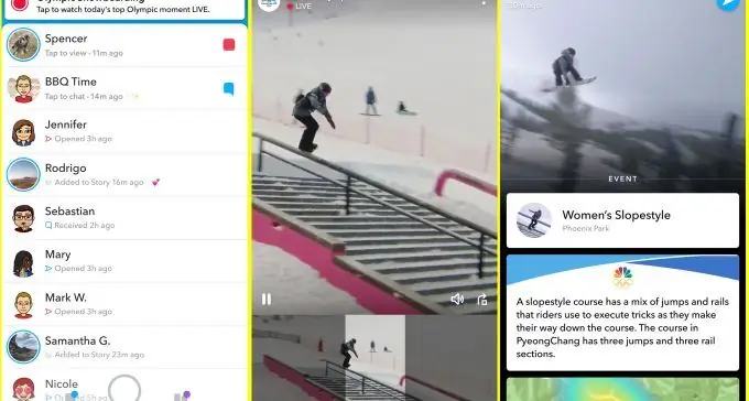 Snapchat будет транслировать контент зимних Олимпийских игр в прямом эфире в соответствии с новым соглашением с NBC