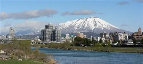 Гора Иватэ и город Мориока