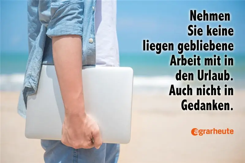 Не берите с собой никакой работы