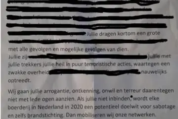 угрожающее письмо