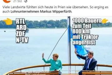 Ангела Меркель и Маркус Сёдер машут руками на прогулочном катере на озере Кимзее