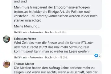 Комментарии пользователей из Facebook о Меркель и Седере в виде скриншота