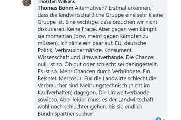 Скриншот Facebook: мнения фермеров в виде комментариев