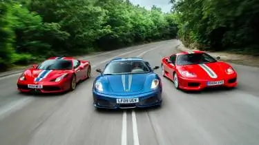 458 Speciale против F430 Scuderia против 360 Challenge Stradale 458 Speciale против F430 Scuderia против 360 Challenge Stradale