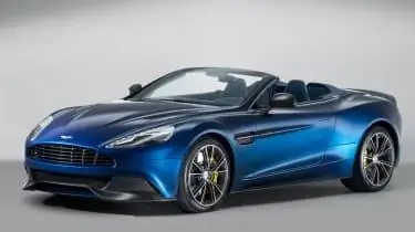 Aston Martin Vanquish Volante синий