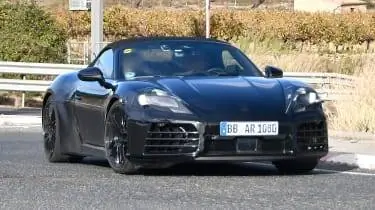 Электрический Porsche Boxster - передняя четверть