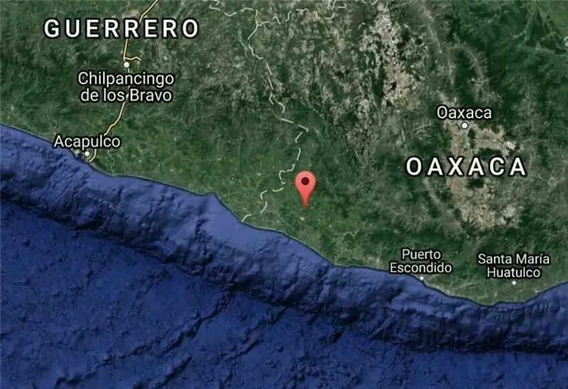 Карта показывает сейсмическую активность в течение 30 секунд