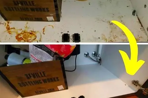 Чтобы избавиться от мух, тщательно убирайтесь в доме, в том числе под раковиной.