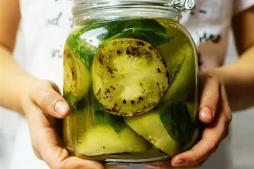 ломтик кабачка в квадратной банке