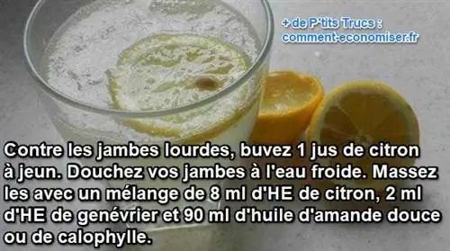 иметь легкие ноги, пить лимонный сок, принимать холодный душ и делать массаж с эфирными маслами