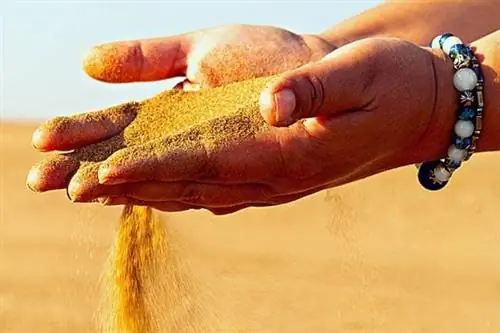 Человек с песком в руках