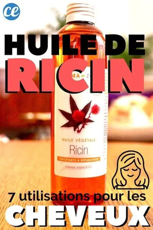 Бутылка касторового масла на деревянном столе для волос